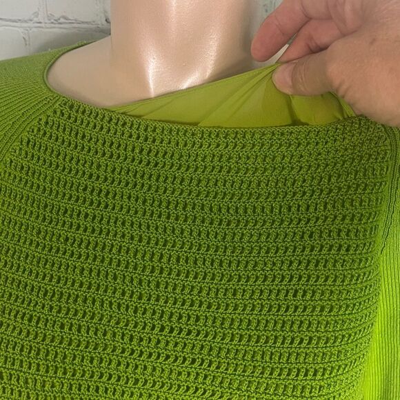 Lafayette 148 New York Green Crew Neck Sweater Medium - Picture 4 of 6